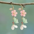 thumbnail image 3 of soumake 1 Pair Ladies Super Fairy Cherry Petal Tassel Flower Long Earrings, 3 of 7