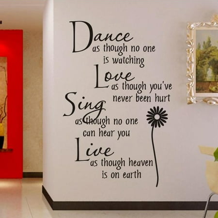 Outgeek Dance Love Sing Live Wall Sticker Letter Quotes Decals Removable Stickers Decor Vinyl Art Stickers for Living Room Bedroom