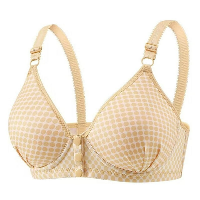 WRKEKC Front Closure Wireless Bra for Women Lace Adjustable Straps Breathable Comfortable Everyday T-Shirt Bra Support Lightly Padded Full Coverage Soft Cup