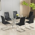 thumbnail image 2 of 6pcs Modern Dining Chairs with Faux Leather Padded Seat,Kitchen Dining Chairs,Living Room Chairs with High Back Padded Seat,Dining Room Side Chairs with Metal Legs, 2 of 9