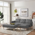 thumbnail image 2 of DeeHome GREY Fabric Right Facing Sectional Sofa Bed , L-shape Sofa Chaise Lounge with Ottoman Bench, 2 of 8