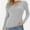Gray, variant on Women's Long Sleeve Scoop Neck Shirts Casual Slim Fit Tops Summer Fall Basic Business Work Tee