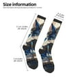 thumbnail image 2 of Xecao Exotic Blue Cat print thigh-high socks, crafted for both men and women with a stretchy, high-opaque design perfect for daily wear, 2 of 6