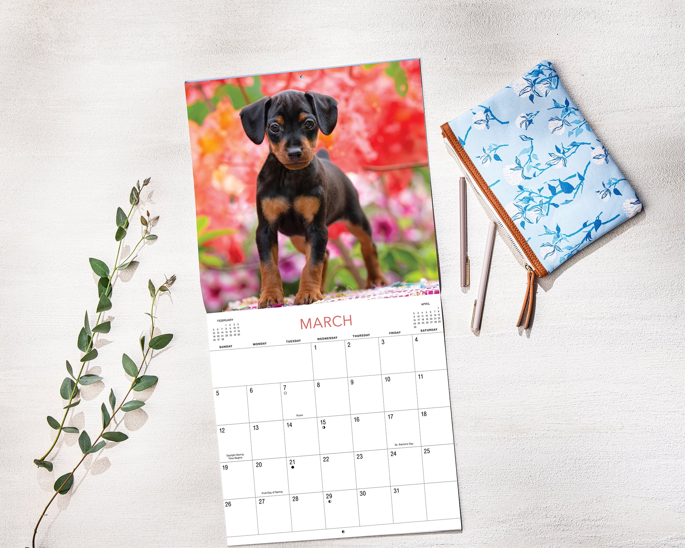 2023-12 Month Calendar-Puppies 12x12 Hanging Wall Calendar by DaySpring