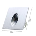 thumbnail image 3 of Set of 4 Square LED Recessed Spotlights LED Recessed Staircase Porch Floor Lamps 1W AC 100-245V (Warm White), 3 of 4