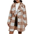 thumbnail image 2 of Xdegoge Fleece Jacket Women Plaid Flannel Button Down Fuzzy Winter Coats Warm Loose Fit Long Sleeve Sherpa Jackets Outerwear, 2 of 7