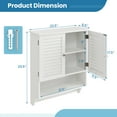 thumbnail image 3 of Costway Bathroom Wall Mounted Medicine Cabinet with Louvered Doors & Towel Bar White, 3 of 10