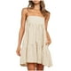 thumbnail image 1 of Vestido de Camisa Cuadrada para las Mujeres A-Línea Correas de Hombro Mini con Borde de Volantes, Vestido de Bolsillo Lateral Casual para Primavera Verano Otoño Diario Y Fiesta, 1 of 7