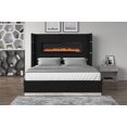 thumbnail image 2 of Queen Size Upholstered Bed with with Ambient Lighting, Wooden Upholstery Platform Bed with Slat Supports, Velvet Tufted Platform Bed, No Box Spring Needed, Easy to Assemble, Black, 2 of 6