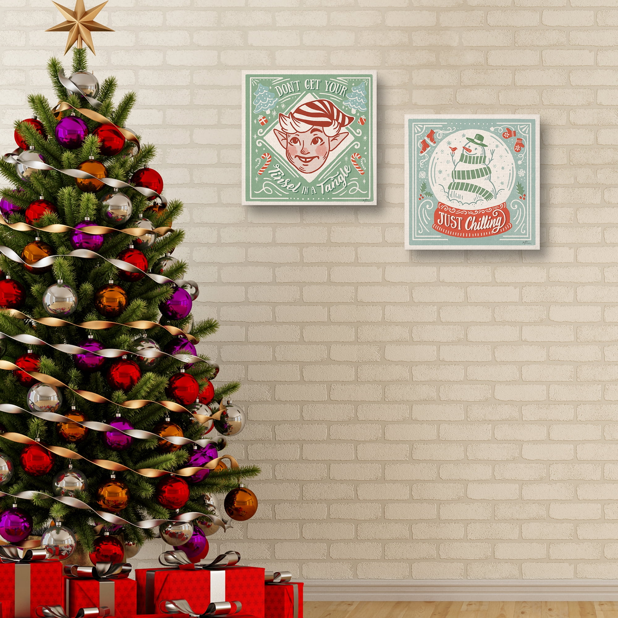 Naughty and Nice V, III by Janelle Penner Canvas Art Print Set