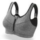 thumbnail image 4 of Sujetador deportivo transpirable con tirantes anchos y cremallera frontal, sujetador deportivo profesional de alta resistencia para correr, yoga, talla L, gris, 4 of 12