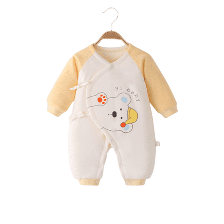 

Yidarton Newborn Fall/winter Cotton Jacket Baby Cotton Jacket For Boys And Girls Boneless Tether Jumpsuit Padded Warm Climbing Suit Yellow