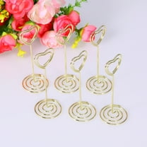 Supvox 6Pcs Gold Heart Shape Table Number Holders with Spiral Base for Wedding Party Decoration
