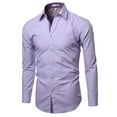 thumbnail image 2 of FashionOutfit Men's Slim Fit Contrasting Trim Cuff and Collar Shirt, 2 of 6
