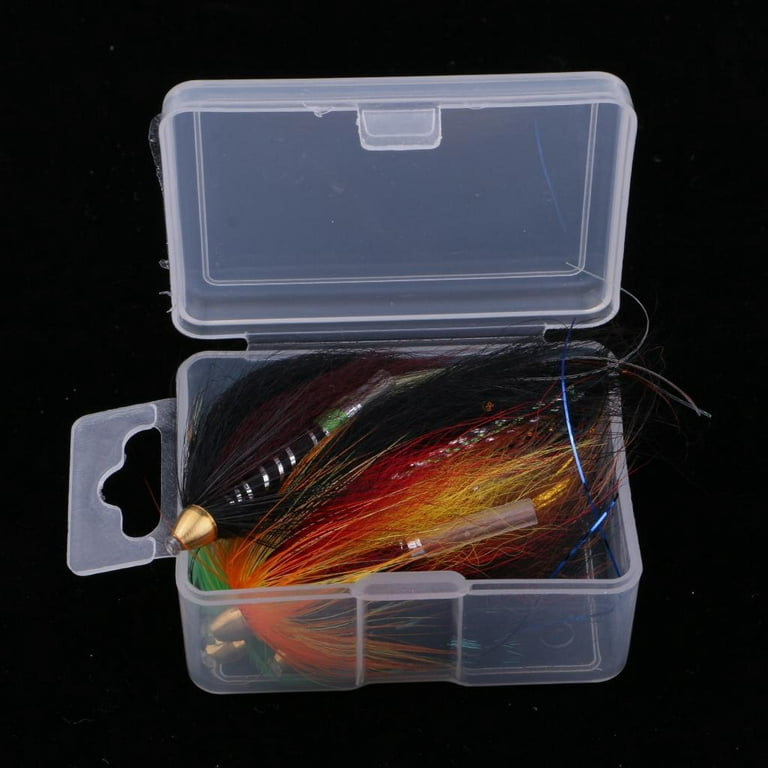 4Pcs Hand-tied Artificial Feather Tube Flies Artificial Fly Fishing Flies  Saltwater Colorful 