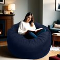 thumbnail image 6 of Bean Bag Chairs for Adults, 3FT Bean Bag Chairs with Plush Microfiber Removable Cover, Giant Bean Bag Chairs with Memory Foam Big Sofa Bean Bag Chairs for Reading, Gaming Cozy Chair, Blue, 6 of 14