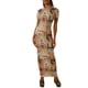 thumbnail image 1 of Txlixc Vestido de manga corta femenino elegante impresión de cuello redondo vestido de fiesta de verano Txlixc  moda, 1 of 10