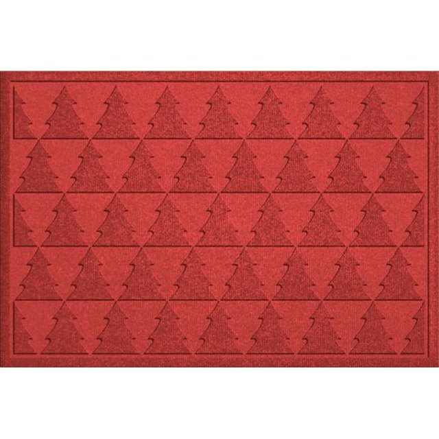 867650023 Water Guard Pine Trees Mat in Solid Red - 2 ft. x 3 ft.
