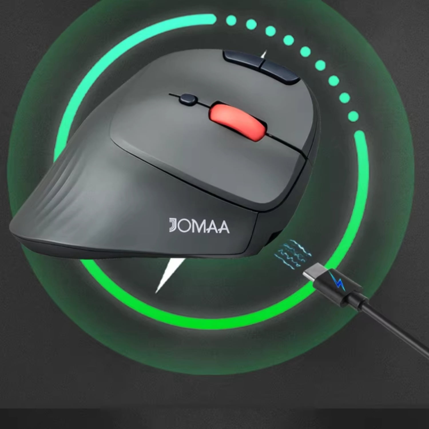 Dual-Mode Vertical Ergonomic Trackball Mouse, 2.4G/Bluetooth Thumb-Operated Wireless Mouse with Silent Buttons for Graphic Design CAD Computer