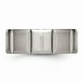 thumbnail image 3 of Grey Titanium Ring Band Wedding 8mm Grooved Satin & Polished, 3 of 6