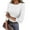 White, variant on FUXQXII Shirts for Women Casual 3/4 Length Sleeve Slim Top Fashion Boat Neck Knit Shirt Solid Color Ribbed Pullover Outfit Army Green 2XL