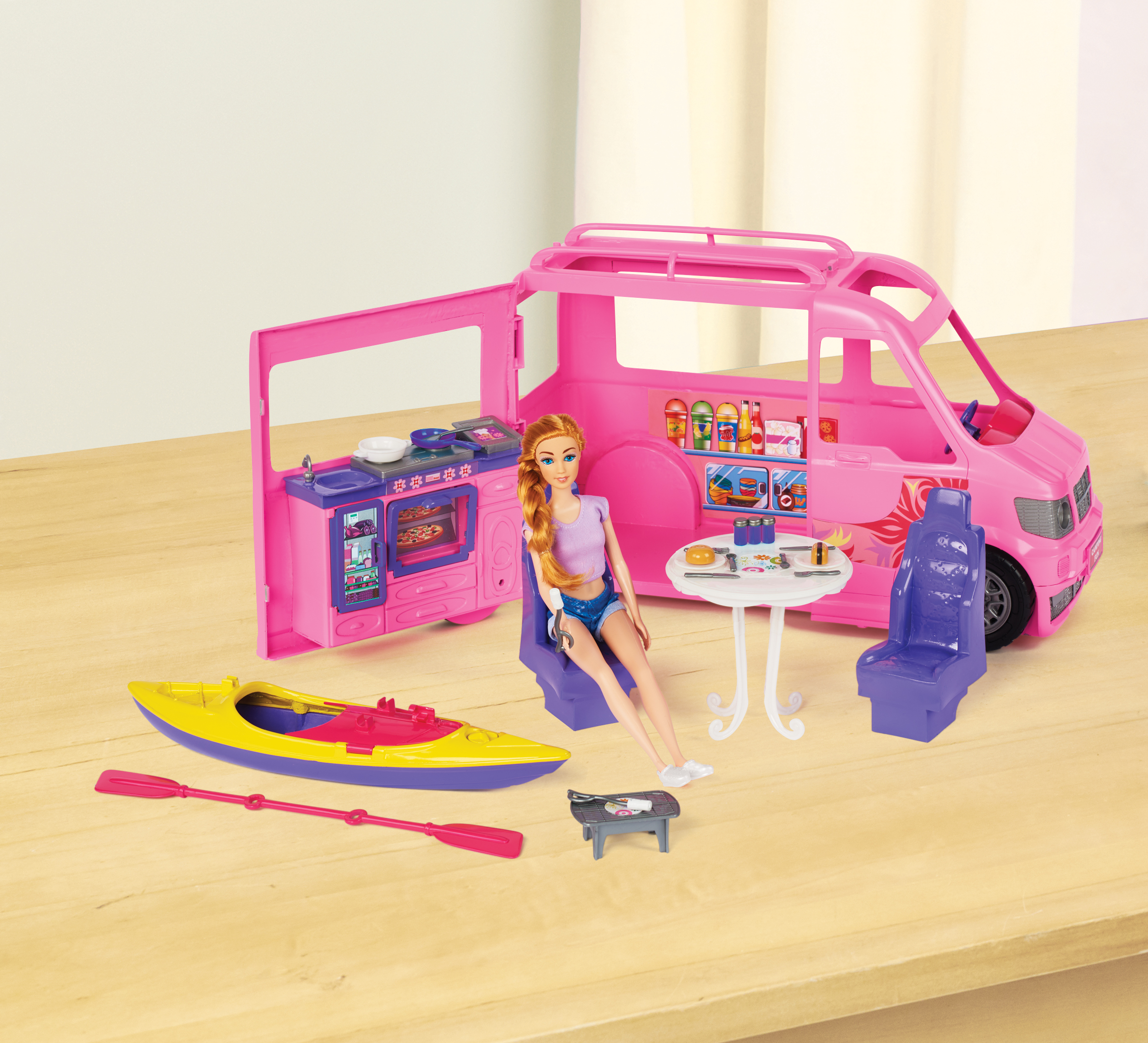 Kid Connection Camper with 11.5\" Doll Play Set, 22 Pieces