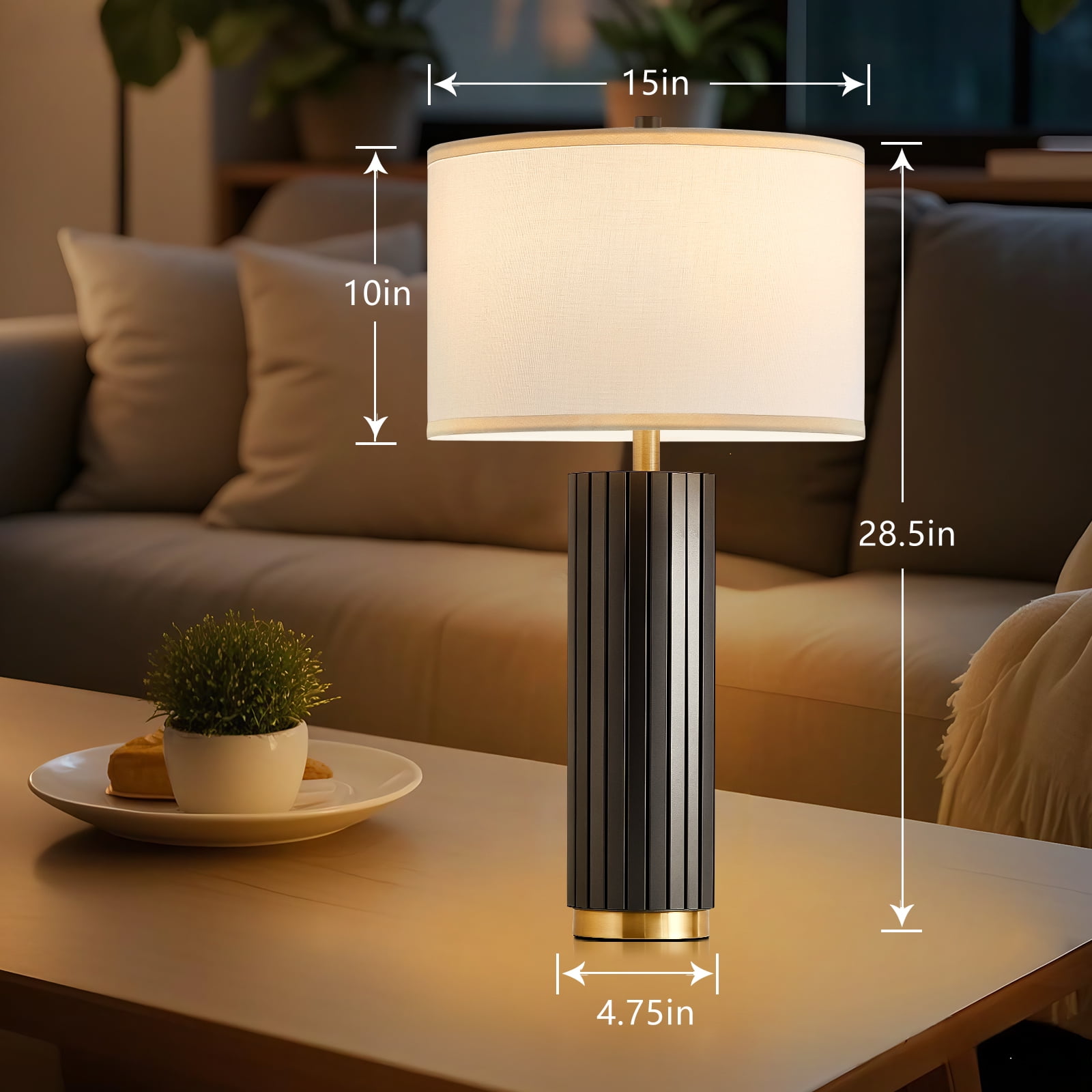 NATYSWAN 28-Inch Industrial Metal Table Lamp with Rotary Switch, Vintage Style for Desk, Living Room, and Bedroom（Bulb Not Included）