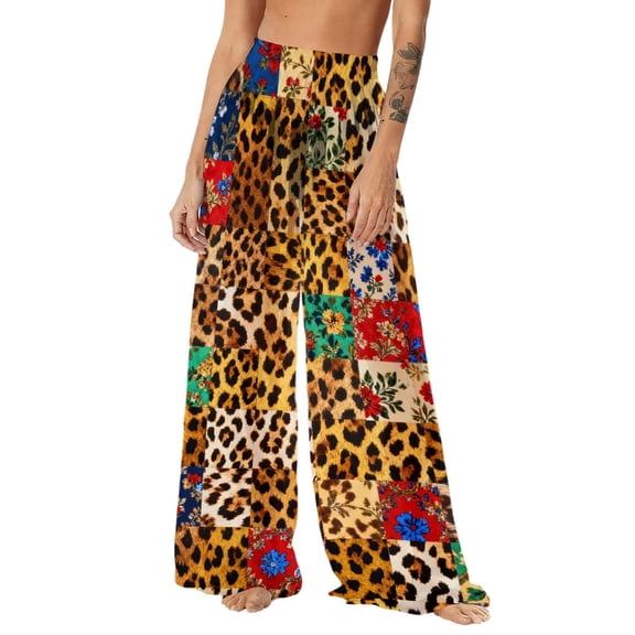 SELONE Swim Cover up for Women Sun Protection Boho Pants Hawaiian Wide Leg Trouser Summer Beach Wear
