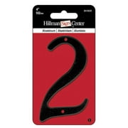 HIllman 841620 4-Inch Nail-On Black Die Cast Aluminum, House Number 2