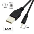 thumbnail image 5 of JSER 2pcs/lot USB 2.0 Male Type-A to 5V DC 2.0x0.7mm DC Power Round Plug Cable 150cm 24AWG, 5 of 5