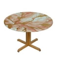 thumbnail image 3 of PIKWEEK  Fitted Round Tablecloth with Elastic Edge Wipe Clean Marble Rose Gold Table Cloth for Outdoor/Indoor Use, 3 of 7