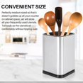 thumbnail image 3 of Soporte para utensilios de cocina de acero inoxidable, almacenamiento de cubiertos de cocina, organizador de utensilios, diseño rectangular moderno, 17 x 11 cm, 3 of 5