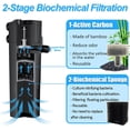 thumbnail image 5 of Aquarium Filter Pump for 5 10 20 Gallon Tank Crystal 120GPH Biochemical Filtration Submersible Betta Fish Tank Filters Quiet Air Pump w/Carbon Cartridge 2 in 1 TARARIUM, 5 of 7