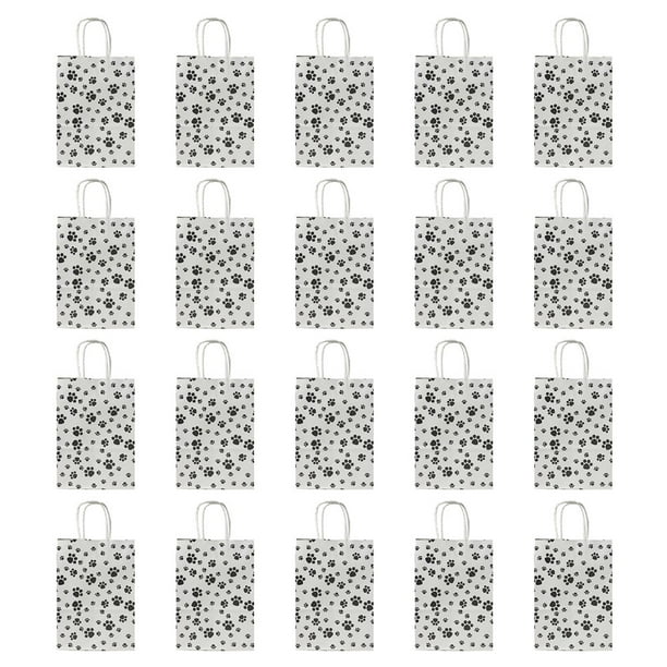 Dog Paw Print Treat Bags with Paper Twist Handles Paper Paw Print