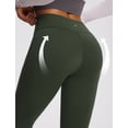 thumbnail image 4 of BALEAF Winter Clothing for Women Leggings Fleece Lined Tights Thermal Warm Thick Yoga Pants Cold Weather Gear Army Green S, 4 of 7
