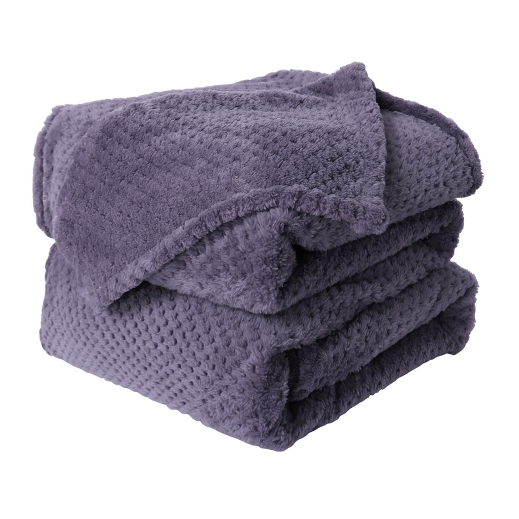 Ultra Soft Microfiber Plush Flannel Blanket , Luxurious Fuzzy Fleece