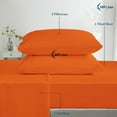 thumbnail image 4 of 1000 Thread Count 4 Piece Quality Sheet Set 15 Inch Deep Pocket 100% Egyptian Cotton Color Orange Stripe Size Queen, 4 of 6