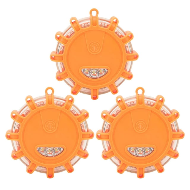 LED Road Flares Light, Roadside Disc Kit 9 Modes Multipurpose Shock Resistant High Strength Magnetic For Bike For Car Blue,Orange,Orange With Dot Type