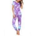 thumbnail image 2 of Ekouaer Womens Pajama Sets Short Sleeve Lounge Sets for Women Jogger Pajama Set 2 Piece Pj Sets, 2 of 6