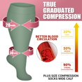 thumbnail image 4 of 3 Pairs Copper Compression Socks for Plus Size Women & Men Circulation 20-30 mmHg Knee High- Better Blood Flow, Swelling, Best Support for Medical, Running, Nursing, 4 of 6