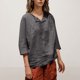 thumbnail image 2 of Camisas bonitas,Top de poliéster estampado para mujer, manga 3/4, cuello en V, informal, cuello redondo, cómodo para uso diario, sopatenor, 2 of 8