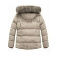 thumbnail image 5 of GGleaf Women's Plus Size Hooded Warm Winter Coat Quilted Thicken Puffer Jacket with Removable Hood khaki 5X, 5 of 9