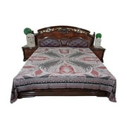Mogul Moroccan Bedding Pashmina Wool Coverlet Kashmir Jamawar Bedspread Bedroom Décor