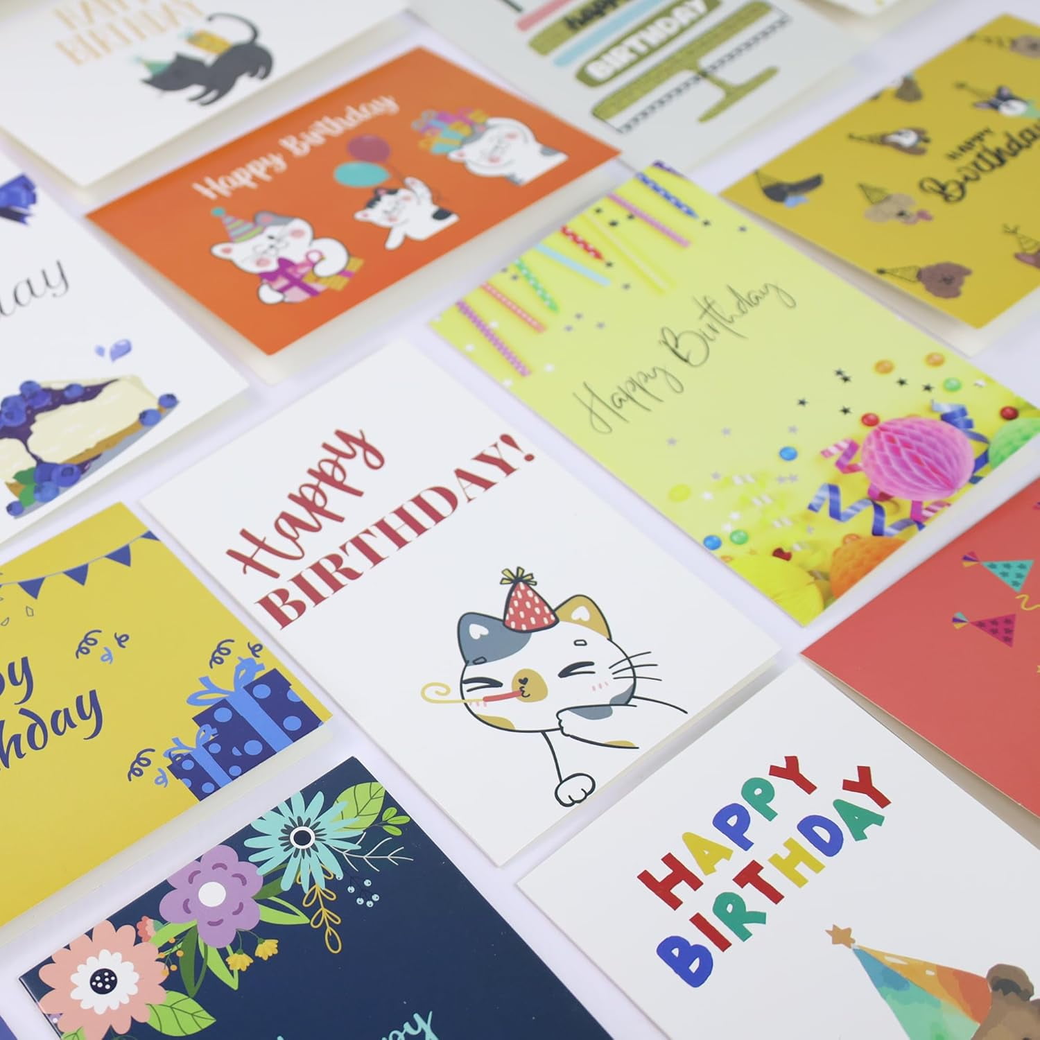 Dessie 80 Happy Birthday Greeting Cards with Unique Designs and Birthday Wishes, 4” x 6”
