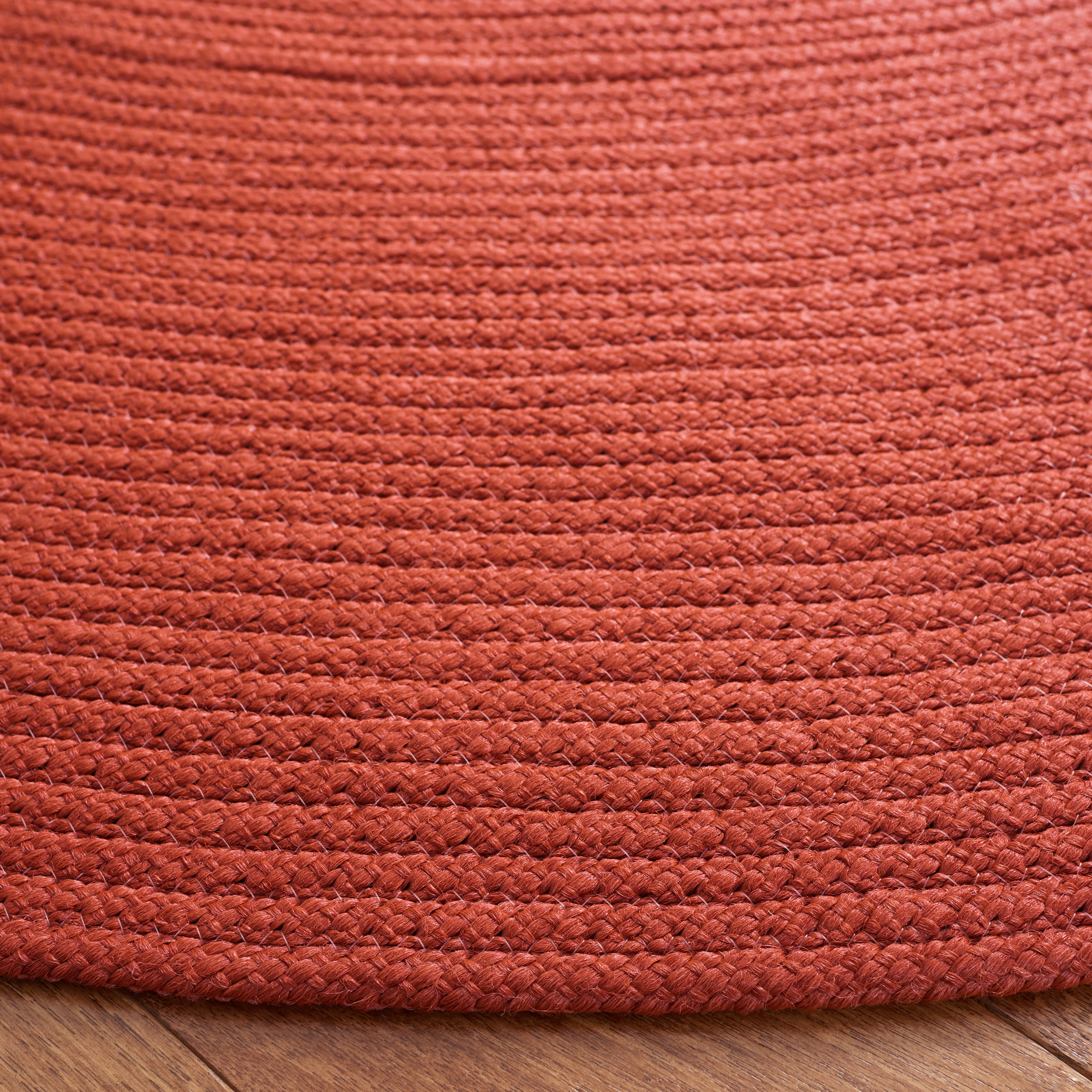 SAFAVIEH Braided Kader Solid Reversible Area Rug, Rust, 6' x 6' Round