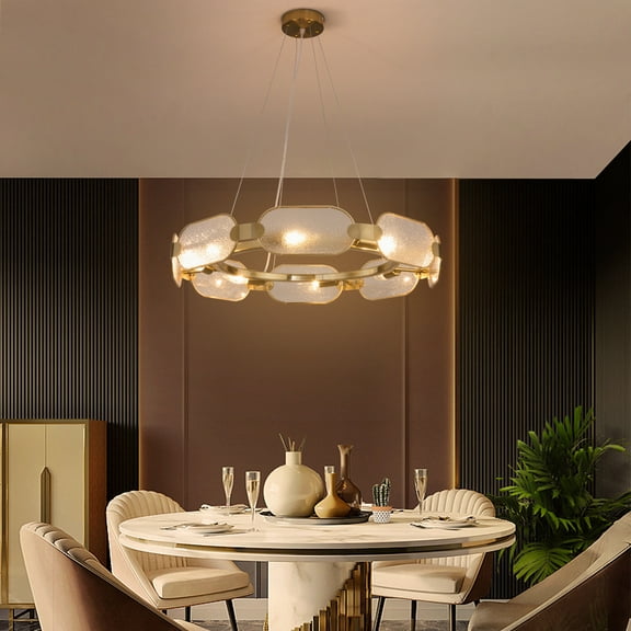 8-Light Chandelier Hanging Ceiling Light Fixtures for Kitchen Dining Room Bedroom Living Room Gold