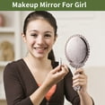 thumbnail image 5 of Hand Mirror with Handle Embossed Handheld Mirror Single-Sided Hand Mirror 9.8" L x 4.5" W Rose Gold Tone, 5 of 7