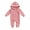 Style2 Pink, variant on Aojekbee Newborn Baby Boy Girl Button Romper One Piece Solid Color Knit Ribbed Long Sleeve Long Pants Jumpsuit
