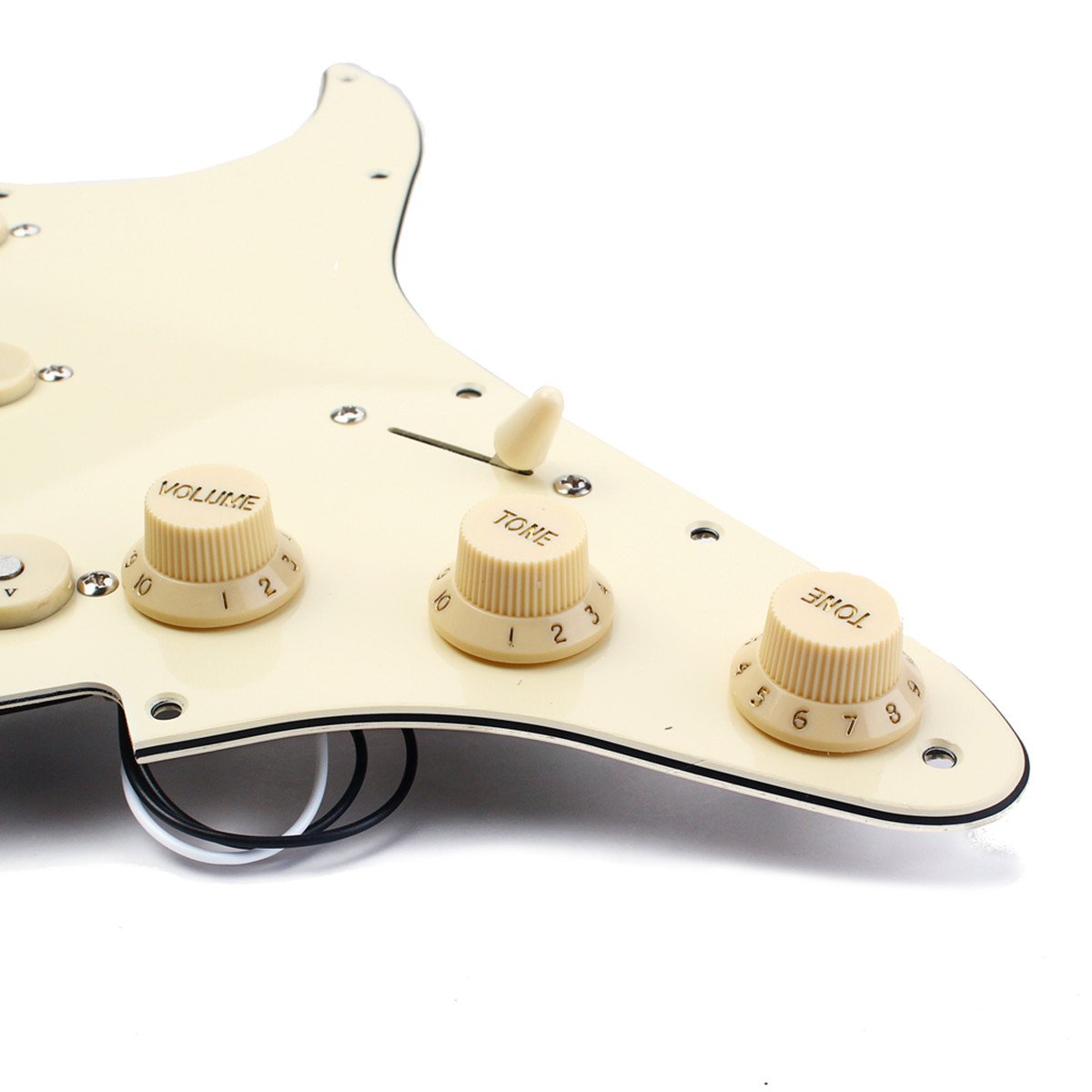 Rockyin 1 Set Loaded Prewired SSS Pickups Pickguard ALNICO V Magnet for Electric Guitar Silver-grey