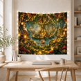 thumbnail image 5 of Festive Cottages Around a Glowing Woodland Pond, Whimsical Fantasy for Storybook Art Lovers, Enchanted Forest Decor, Christmas Gift, Tapestry Wall Hanging for Bedroom and Dorm, 5 of 7
